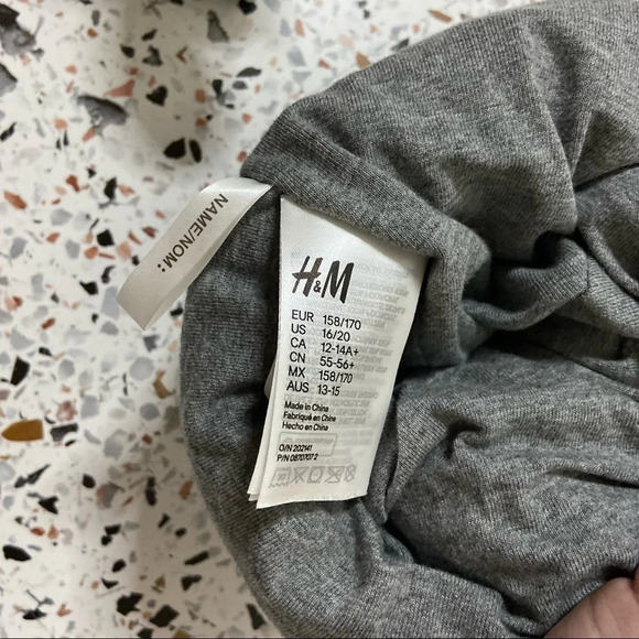 H&M Cable Knit Beanie Cotton Hat Pom Pom Faux Fur Grey Hat Rib-knit Winter Fall - Picture 3 of 10